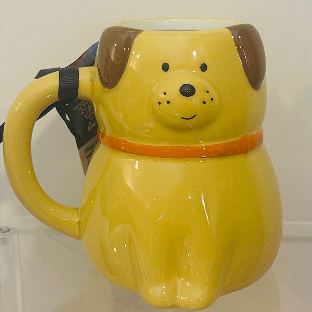 Yellow Dog-Shaped Ceramic Mug